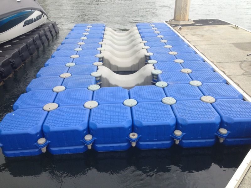 Pantalán flotante Hydrofun LTD de amarra para barco de polietileno