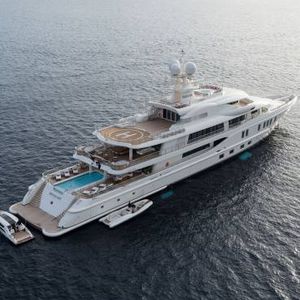 megayate de crucero / raised pilothouse / con helipuerto / con piscina