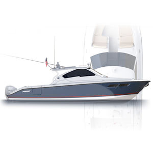 barco cabinado fueraborda / trimotor / con hard-top / con doble consola