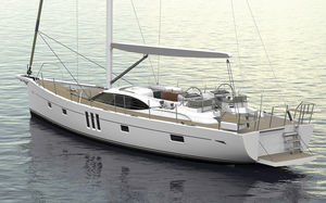 yate de vela de crucero / con deck saloon / con bauprés / con doble rueda de timón