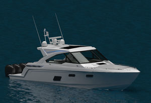 barco cabinado fueraborda / cuatrimotor / con hard-top / de deporte
