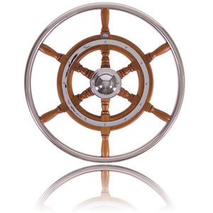 volante para barco de motor de teca / clásico