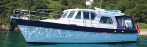 barco cabinado intraborda / diésel / fluvial / clásico
