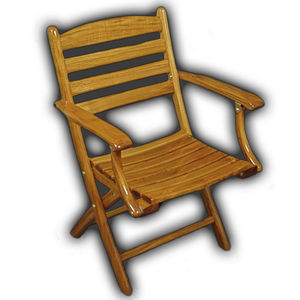 silla estándar para barco / plegable / de teca