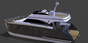 yate a motor catamarán a motor / de chárter / de pesca deportiva / con fly