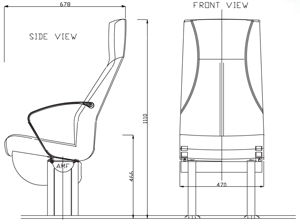 asiento para buque de pasajeros / con reposabrazos / respaldo alto / 2 plazas