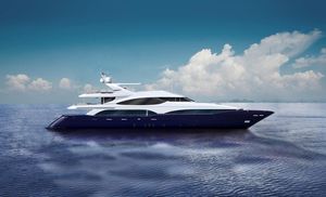 superyate de crucero / raised pilothouse / de material compuesto / de desplazamiento