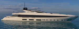 superyate de crucero / raised pilothouse / de aluminio / de desplazamiento