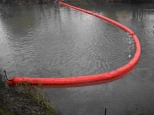 barrera de contención / flotante / para río / para puerto