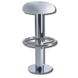 taburete de bar para yate / de acero inoxidable pulido / base redonda