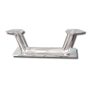 bita de amarre para barco / para pantalán / doble / de acero inoxidable
