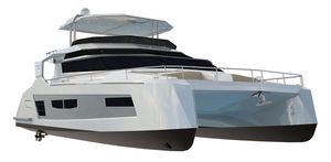 yate a motor catamarán / de crucero / con fly / línea de eje