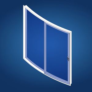 puerta para yate / corredera / con paneles de vidrio / curvada