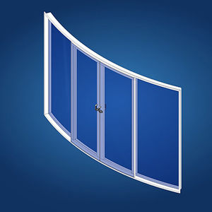 puerta para yate / corredera / con paneles de vidrio / curvada