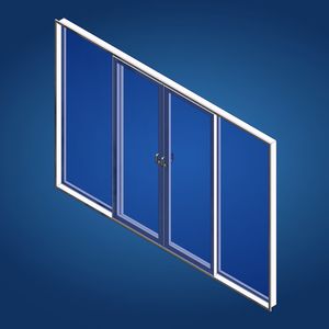 puerta para yate / corredera / con paneles de vidrio