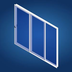 puerta para yate / corredera / con paneles de vidrio