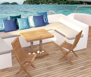 silla estándar para barco / plegable / de teca