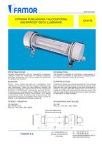 watertight ceiling-mounted luminaire for ships OF4176