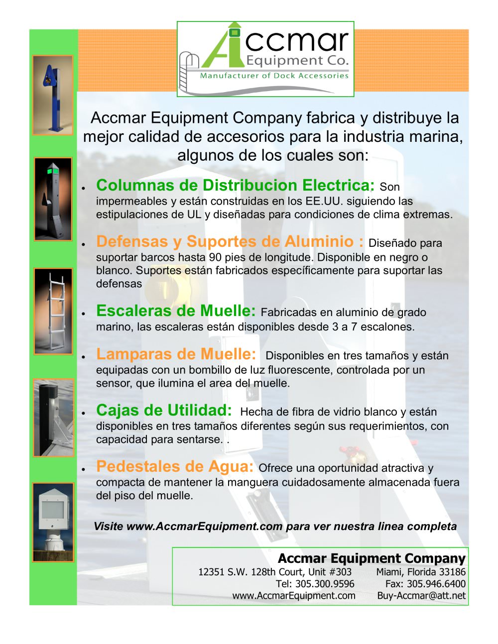 Accmar Equipment Lista de Productos - Accmar Equipment Company