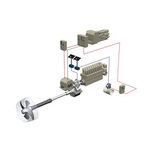 sistema de propulsión para buque / hélice de paso variable controlable / línea de eje / híbrido diésel-eléctrico