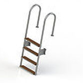 escalera para pantalán / fija / de embarque / de acero inoxidable