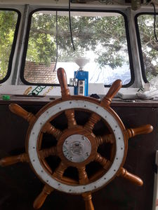 volante para barco de motor de madera