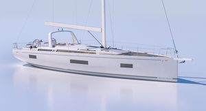 yate de vela de crucero / con popa abierta / con 3 camarotes / con doble rueda de timón