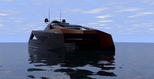yate a motor catamarán 1