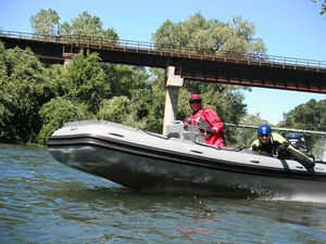 barco profesional barco de salvamento / fueraborda / de aluminio / embarcación neumática semirrígida
