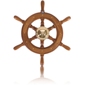 volante para barco de motor de teca 1