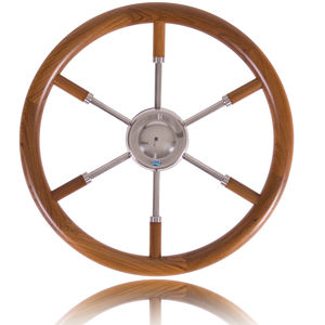 volante para barco de motor de teca 1