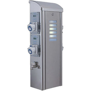 torreta de suministro eléctrico / con iluminación integrada / para pantalán
