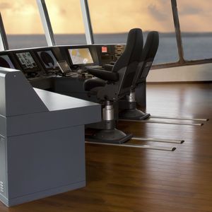 pie para asiento piloto para buque / sobre carril / de acero inoxidable