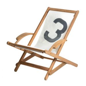 tumbona para yate / plegable / de teca