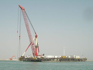 grúa sobre muelle flotante / para carga pesada / de brazo articulado