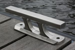 bita de amarre para pantalán / para barco / plana / de acero inoxidable