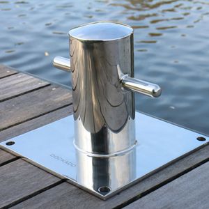bita de amarre para pantalán / para barco / simple / de acero inoxidable