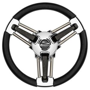 volante para barco de motor barnizado con poliuretano