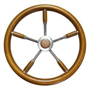 volante para barco de motor de teca 1