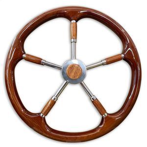 volante para barco de motor de teca 1