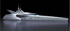 megayate de lujo trimarán de motor 1