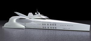 megayate de lujo trimarán de motor 1