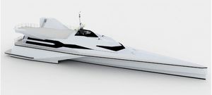 super-yate de lujo trimarán de motor 1