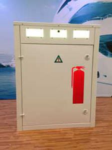 torreta de incendio / con iluminación integrada / para pantalán / de acero inoxidable