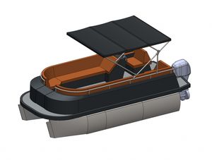 barco pontón fueraborda