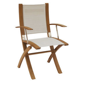 silla estándar para barco / plegable / de teca