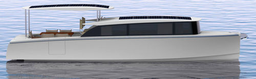 Day-cruiser intraborda - 32 - Mothership Marine - híbrido solar diésel-eléctrico