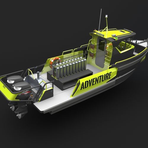 Barco open fueraborda - 950A - SEAX BOATS - bimotor / con cockpit cerrado / de buceo