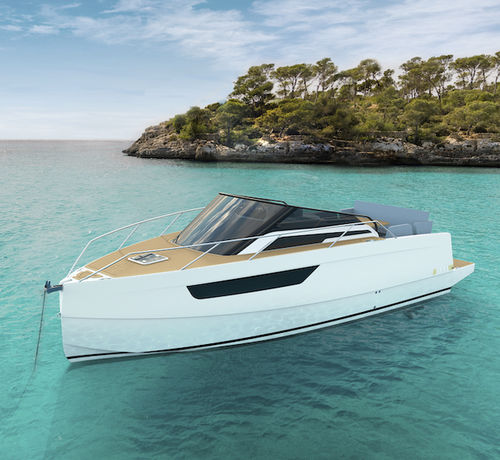 Cabin-cruiser fueraborda - M8 - Nuva Yachts - bimotor / open / con solárium