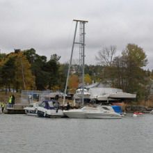 Grúa sobre muelle flotante - MAST - BOATHANDLING SYSTEMS - de cubierta